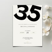 Simple 35th Birthday Invitation: Minimal Style Kaart