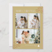 Simple 3 photo christmas feestdagenkaart (Voorkant)