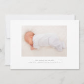 Simple 3 Photo Collage Baby Birth Aankondiging (Achterkant)