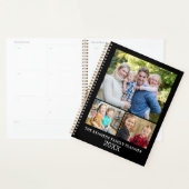 Simple 3 Photo Collage Black and White Family 2023 Planner (Display)