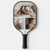 Simple 3 Photo Collage Monogram Pickleball Paddle (Achterkant)