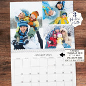 Simple 3 Photos Per Month Kalender