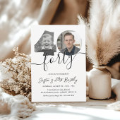 Simple 40th Birthday Photo  Kaart