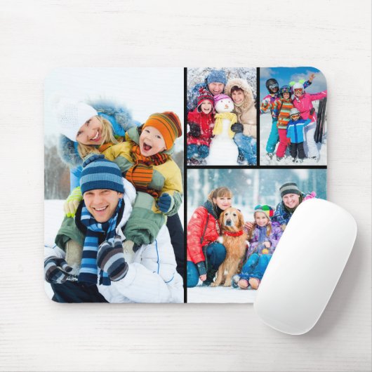 Simple 4 Photo Collage Muismat (Met muis)