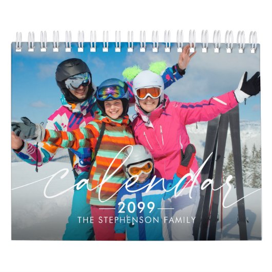 Simple 4 Photos Per Month 2026 Year-At-A-Glance Kalender (Hoes)