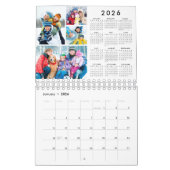Simple 4 Photos Per Month 2026 Year-At-A-Glance Kalender (Jan 2026)