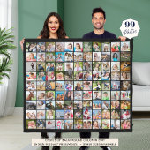 Simple 99 Photo Collage Squares Black Fleece Deken