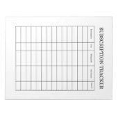SIMPLE Abonnementen Tracker Notitieblok (Voorkant)