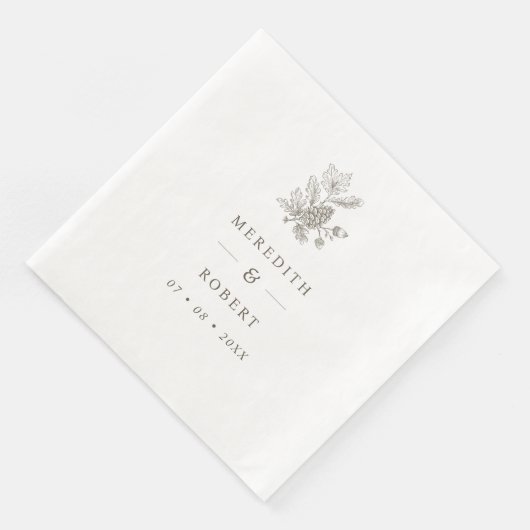 Simple Acorns & Pinecone Fall Wedding Names Servet (Hoek)