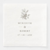 Simple Acorns & Pinecone Fall Wedding Names Servet (Voorkant)