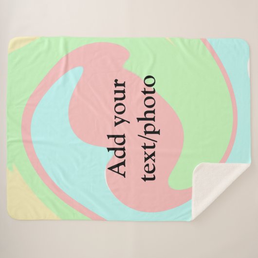 Simple acrylic pour marble add your text name cust sherpa deken (Voorkant (horizontaal))