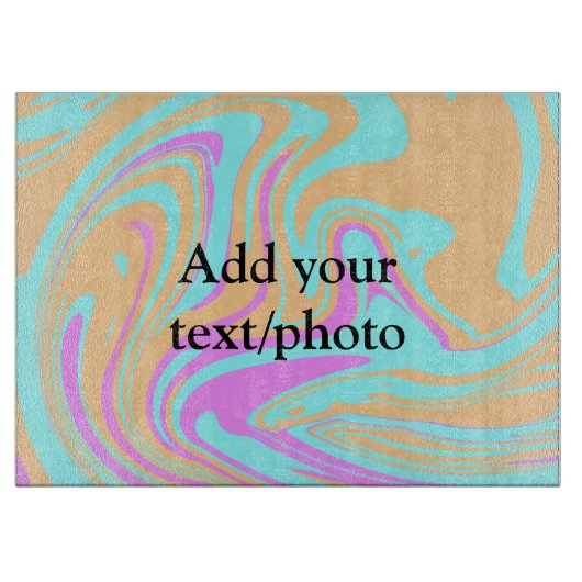 Simple acrylic pour marble add your text name cust snijplank (Voorkant)