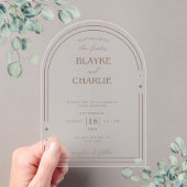 Simple Acrylic wedding arch 5 x7 invitation Acryl Uitnodigingen