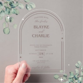 Simple Acrylic wedding arch 5 x7 invitation  Acryl Uitnodigingen