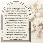 Simple Acrylic wedding arch 5 x7 invitation Acryl Uitnodigingen