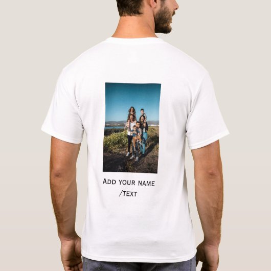 simple add your photo text family holiday kids par t-shirt (Achterkant)