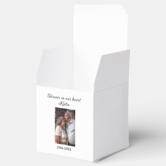 simple Add your photo text memorial keepsake Bedankdoosjes (Geopend)