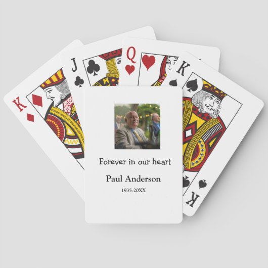 simple Add your photo text memorial keepsake Pokerkaarten (Achterkant)