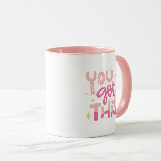 Simple Adorable You Got This Motivational Pink Mok (Voorkant rechts)