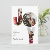 Simple Aesthetic Family Photo Christmas Card Kaart (Staand voorkant)