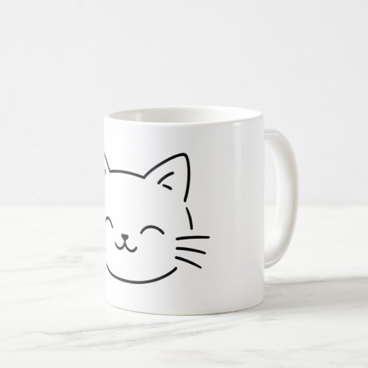Simple Aesthetic Kitty Design Koffiemok (Voorkant rechts)