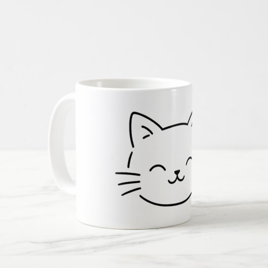 Simple Aesthetic Kitty Design Koffiemok (Voorkant links)