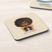 Simple Afro Woman Bier Onderzetter (Linkerzijde)