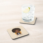Simple Afro Woman Bier Onderzetter (Rechterzijde)