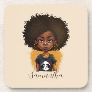 Simple Afro Woman Bier Onderzetter