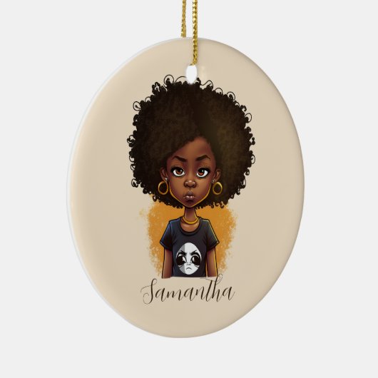 Simple Afro Woman Keramisch Ornament (Rechts)