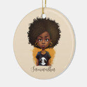 Simple Afro Woman Keramisch Ornament (Links)