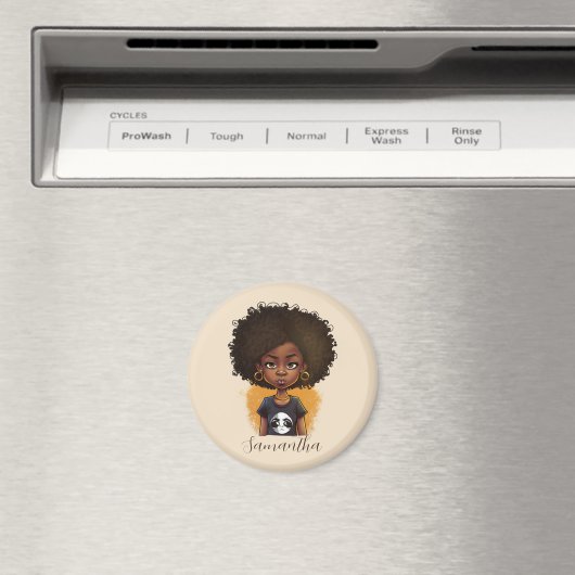 Simple Afro Woman Magneet (Insitu (Vaatwasser))