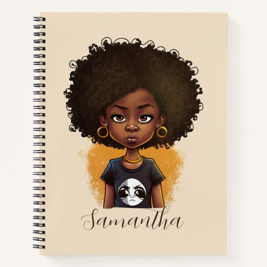 Simple Afro Woman Notitieboek (Voorkant)
