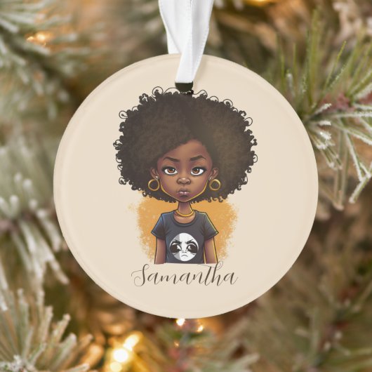 Simple Afro Woman Ornament (Boom)