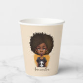 Simple Afro Woman Papieren Bekers (Achterkant)
