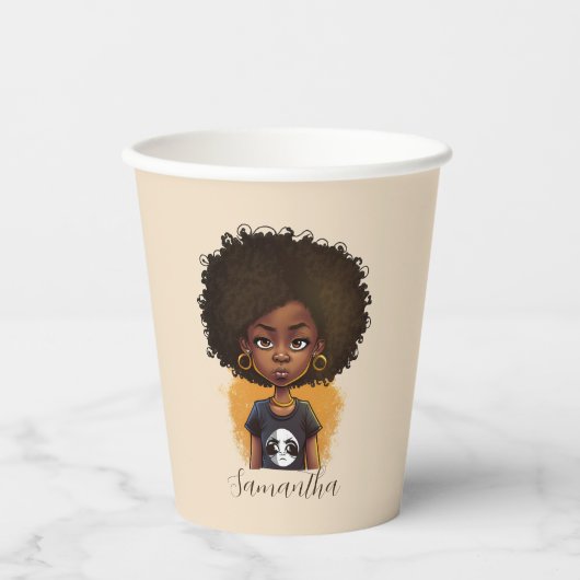 Simple Afro Woman Papieren Bekers (Voorkant)