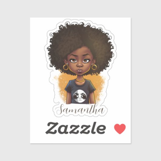 Simple Afro Woman Sticker (Vel)