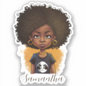 Simple Afro Woman Sticker (Voorkant)