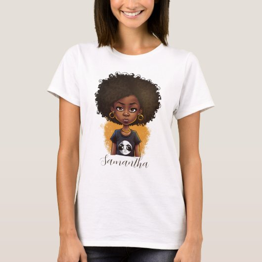 Simple Afro Woman T-shirt (Voorkant)