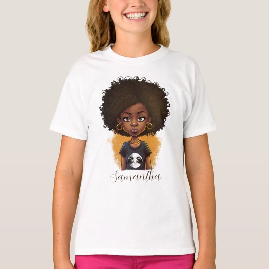 Simple Afro Woman T-shirt (Voorkant)