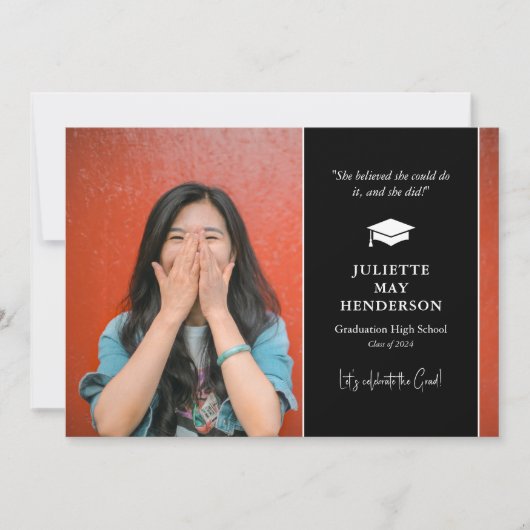 Simple Afstuderen Photo Afstuderen Aankondiging (Voorkant)