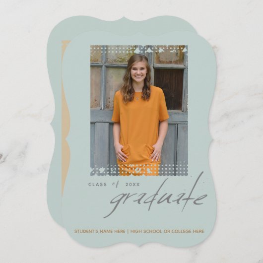 Simple Afstuderen Photo Party Kaart (Voorkant / Achterkant)