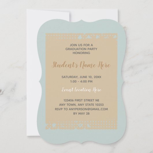 Simple Afstuderen Photo Party Kaart (Achterkant)