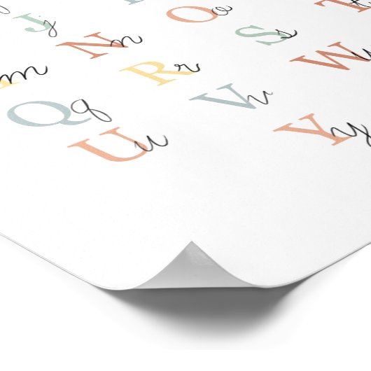 Simple Alphabet Chart Illustration Classroom Decor Poster (Hoek)