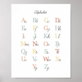 Simple Alphabet Chart Illustration Classroom Decor Poster