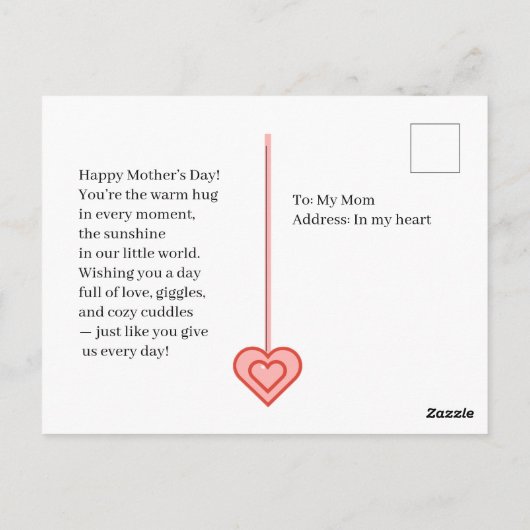 Simple and Beautiful with Heart Briefkaart (Achterkant)