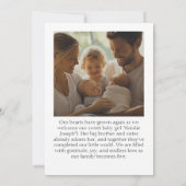 Simple and Chic Baby Photo Name and Date of Birth Aankondiging (Achterkant)