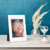 Simple and Chic Baby Photo Name and Date of Birth Fotoplaat (Zijkant)