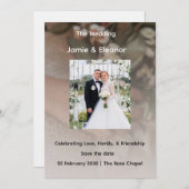 Simple and Class Weeding Invitation  Kaart (Voorkant / Achterkant)