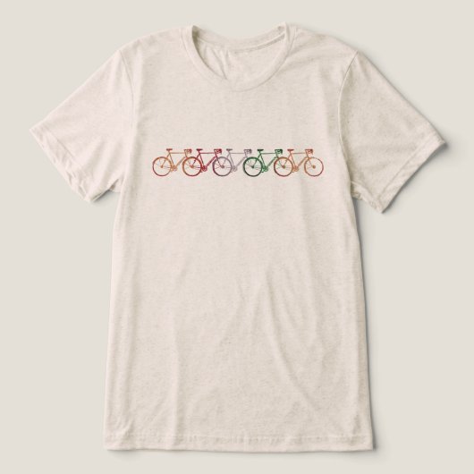 Simple and Cool Five Bikes Tri-Blend Shirt (Design voorkant)